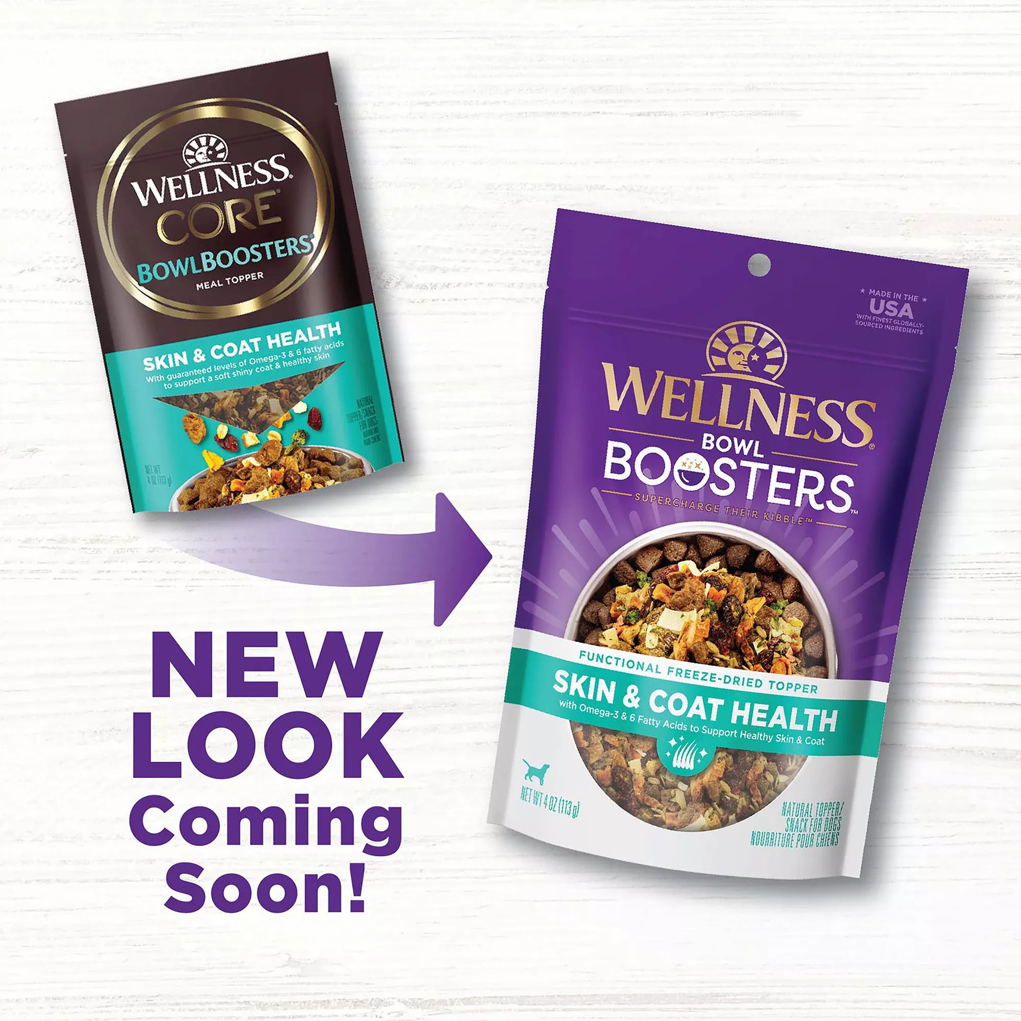 Wellness CORE Bowl Boosters All Life Stage Dog Food Topper - Skin & Coat Health, Chicken