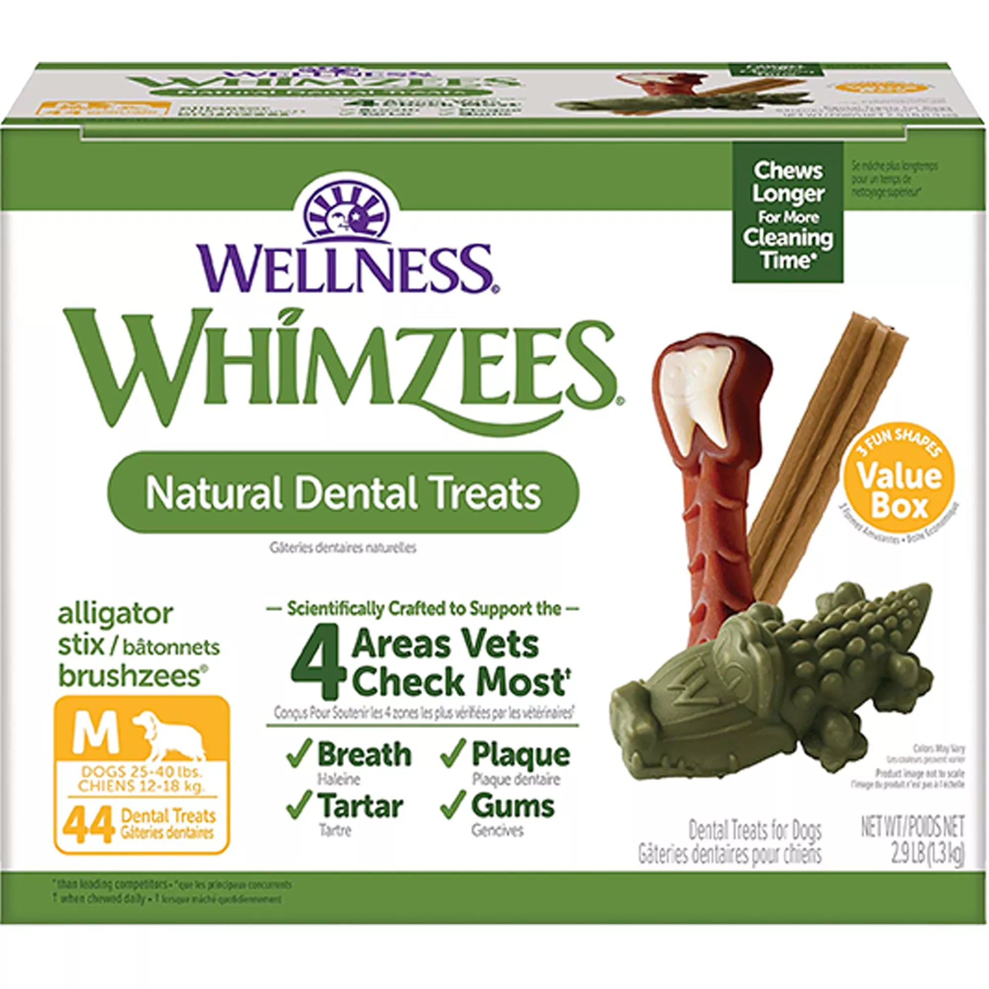 WHIMZEES Variety Value Box Medium Dental Dog Treat - Natural Pet Food, Grain-Free Pet Food, 44 Count