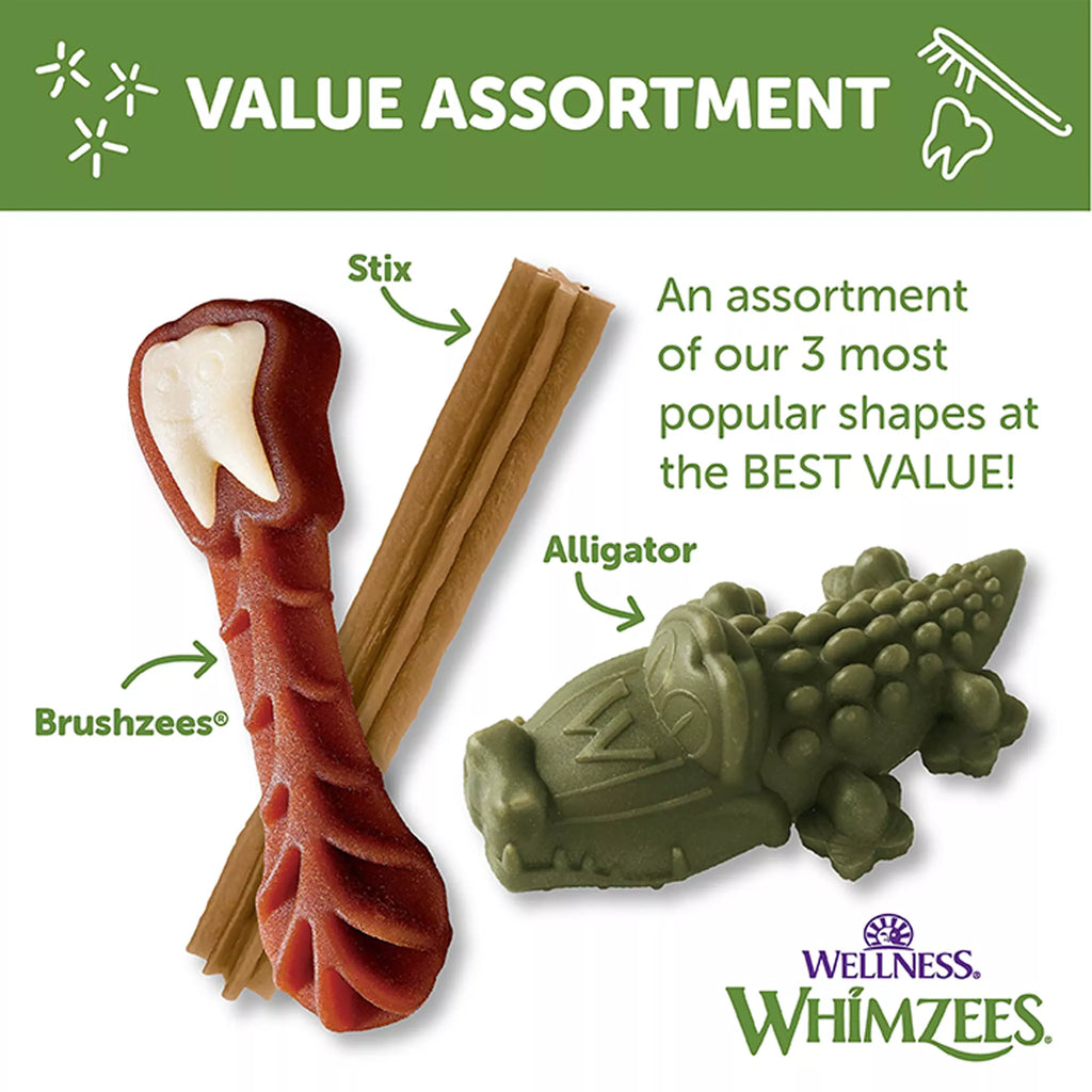 WHIMZEES Variety Value Box Medium Dental Dog Treat - Natural Pet Food, Grain-Free Pet Food, 44 Count