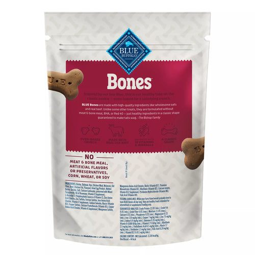 Blue Buffalo Bones Biscuits Medium All Life Stages Dog Treats - Beef, 16 oz