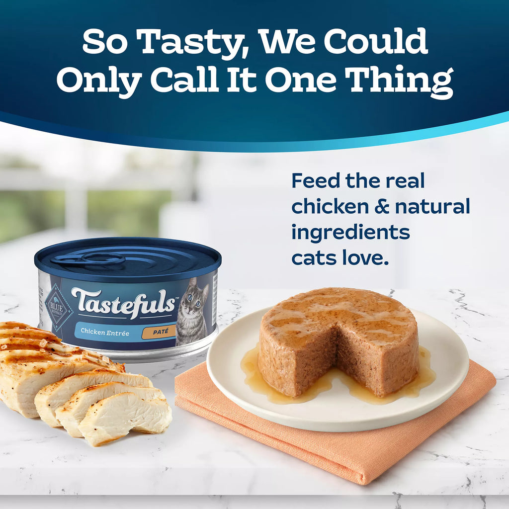 Blue Buffalo Tastefuls Wet Cat Food Pate - Natural Pet Food, Chicken