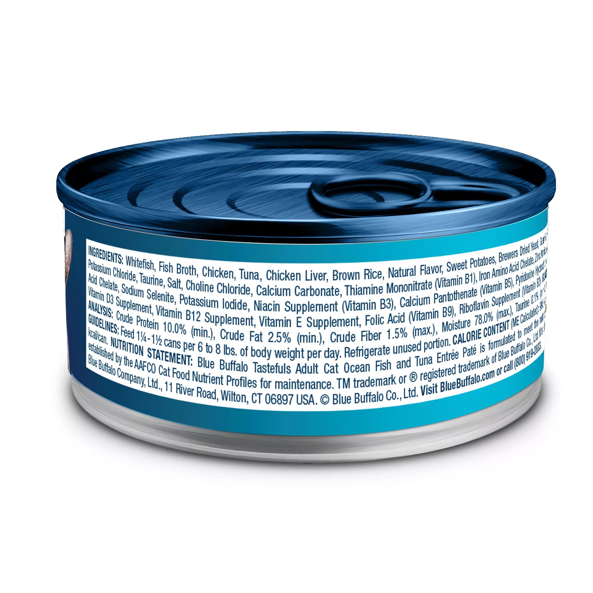 Blue Buffalo Tastefuls Wet Cat Food Pate - Natural Pet Food, Oceanfish & Tuna