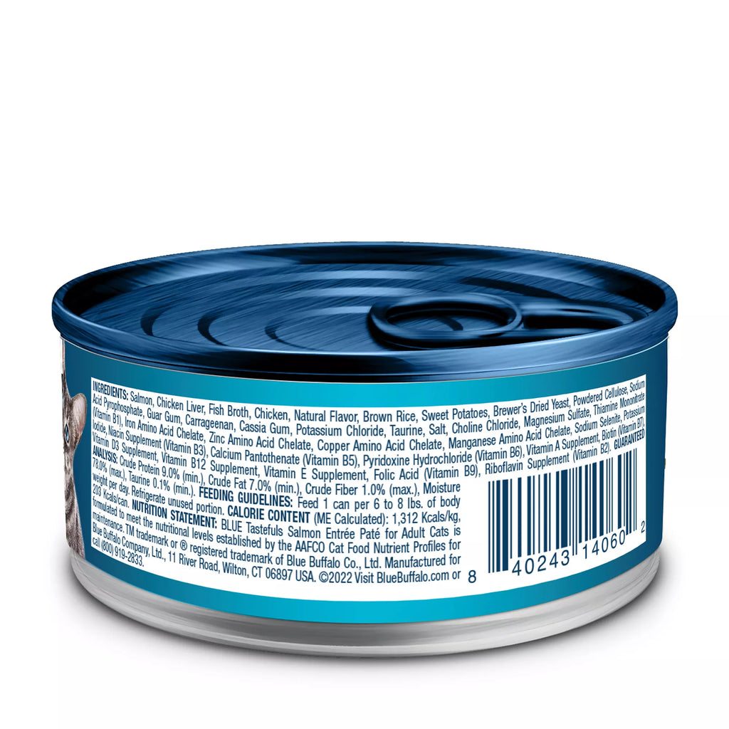Blue Buffalo Tastefuls Wet Cat Food Pate - Natural Pet Food, Salmon
