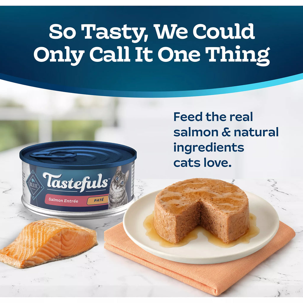 Blue Buffalo Tastefuls Wet Cat Food Pate - Natural Pet Food, Salmon
