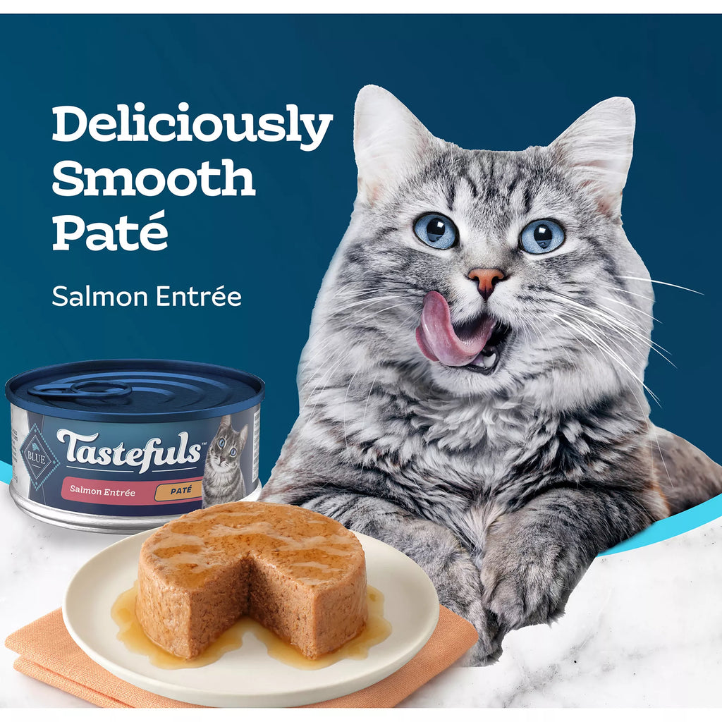 Blue Buffalo Tastefuls Wet Cat Food Pate - Natural Pet Food, Salmon