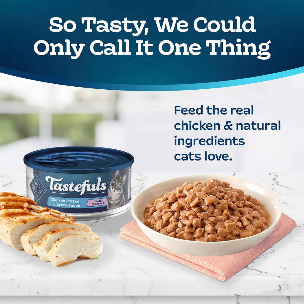 Blue Buffalo Tastefuls Wet Cat Food - Adult Tender Morsels - Natural Pet Food, Chicken