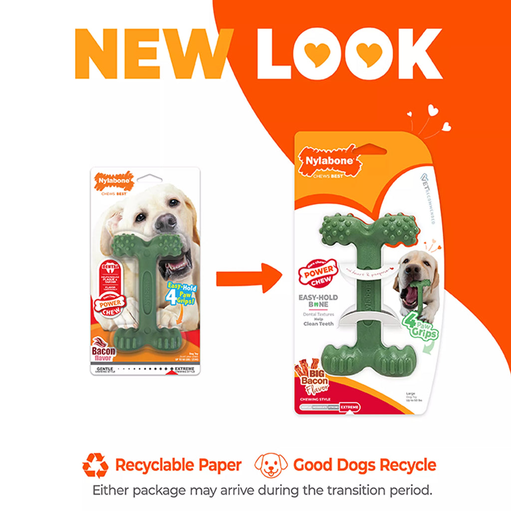 Nylabone Power Chew Durable Dog Toy, Bacon Flavor