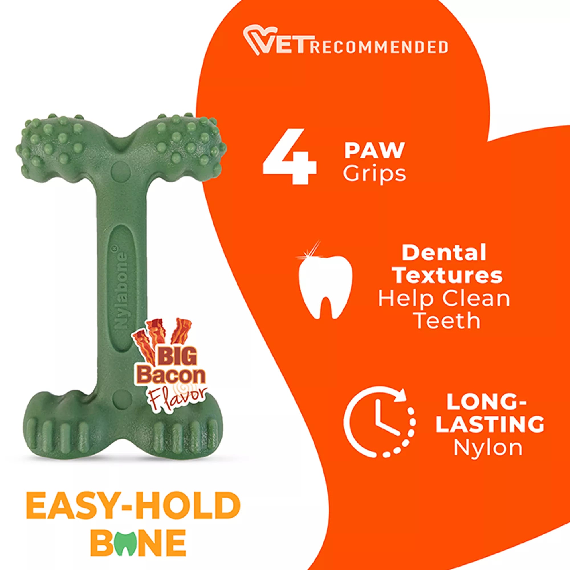 Nylabone Power Chew Durable Dog Toy, Bacon Flavor