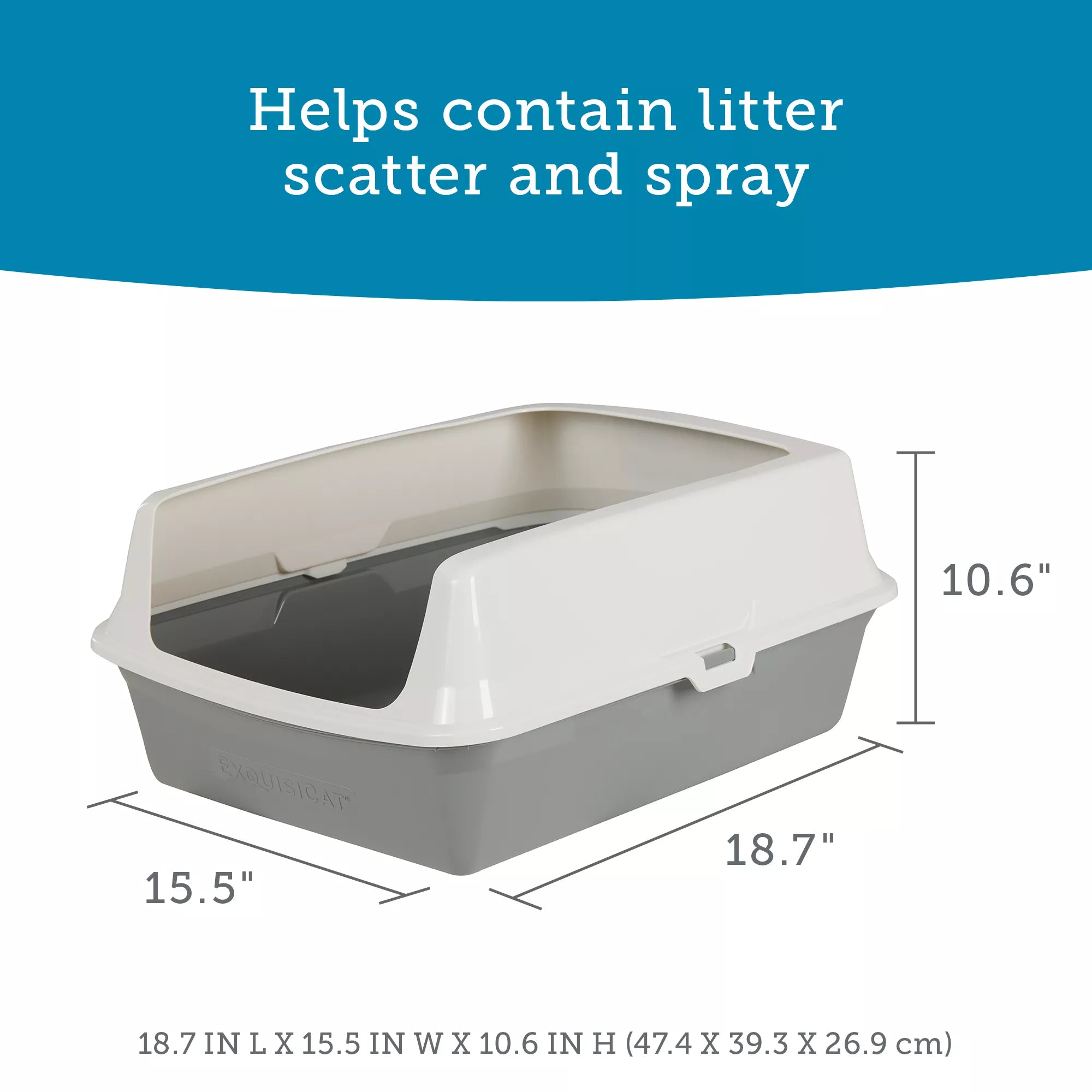 ExquisiCat Plastic Rimmed Litter Box