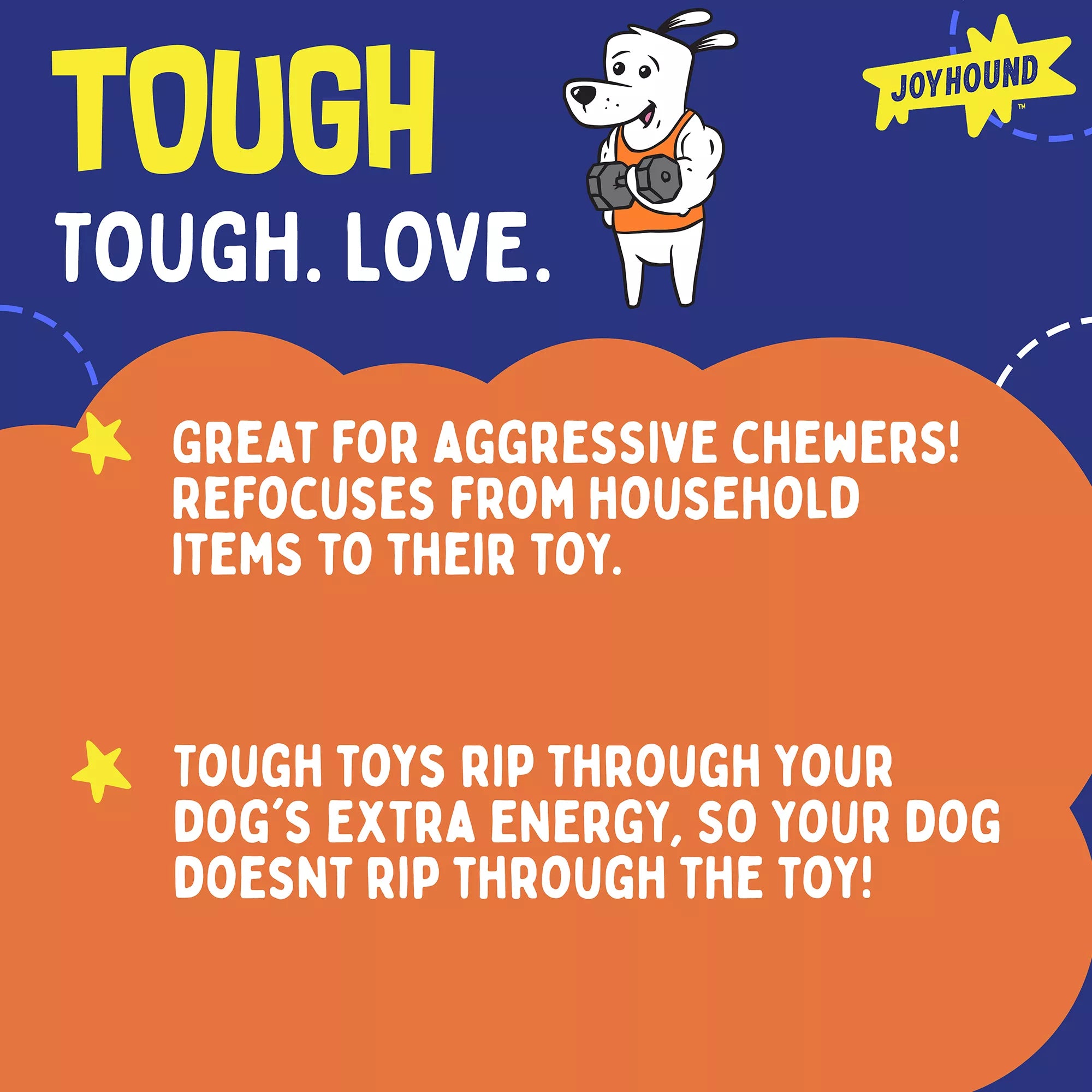 Joyhound Rip Roarin' Tough Hamburger Dog Toy - Tough Plush