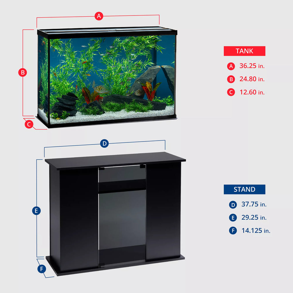 Marineland Simple Modern LED Aquarium & Stand Ensemble - 45 Gallon