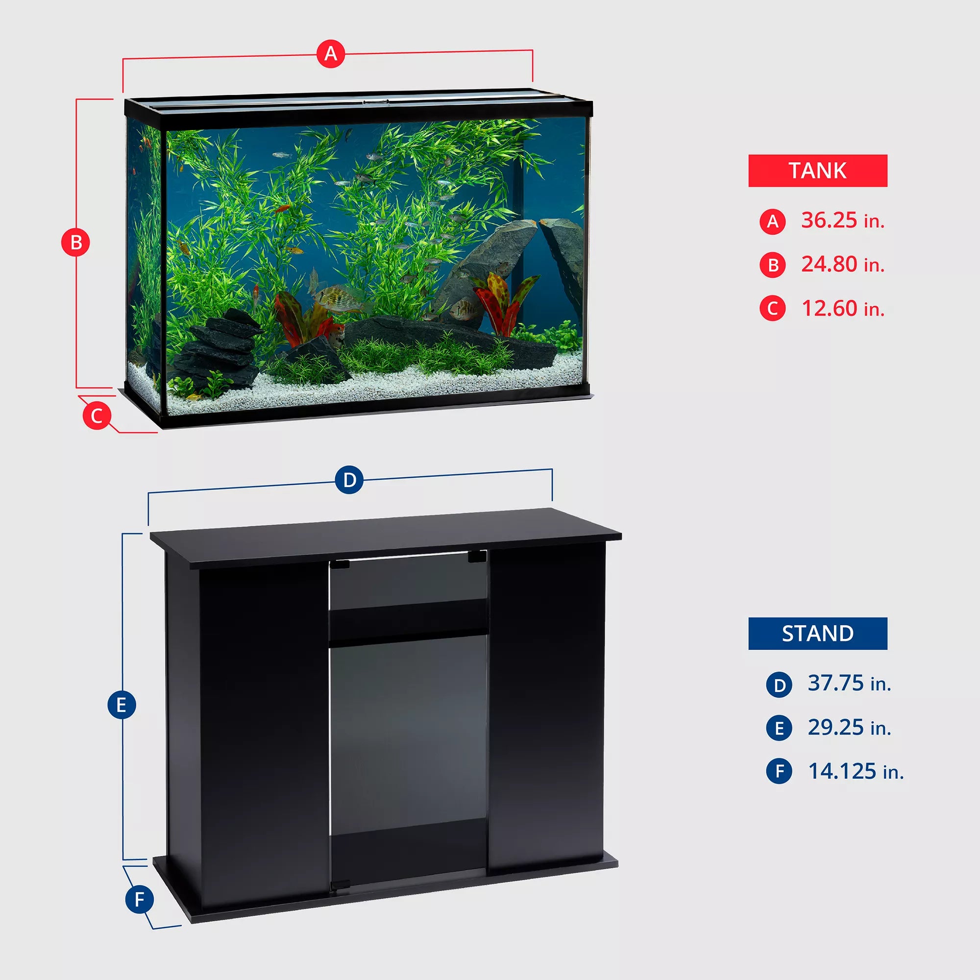 Marineland Simple Modern LED Aquarium & Stand Ensemble - 45 Gallon