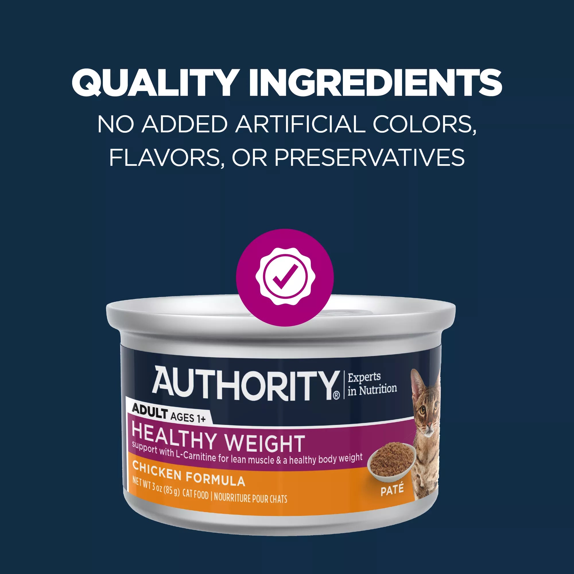 Authority Weight Management Cat Wet Food - 3 Oz, Pate, With-Grain