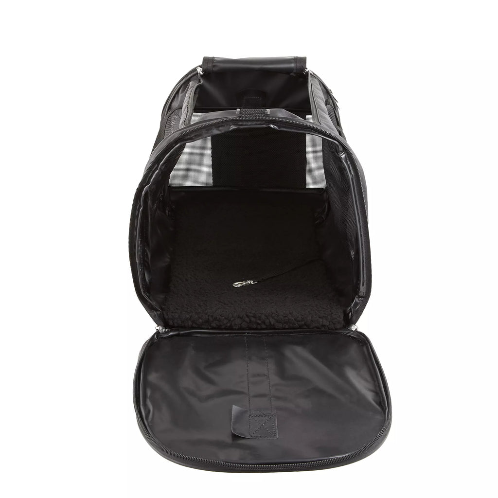 Whisker City Black Mesh Soft Sided Cat & Dog Carrier, 19-in