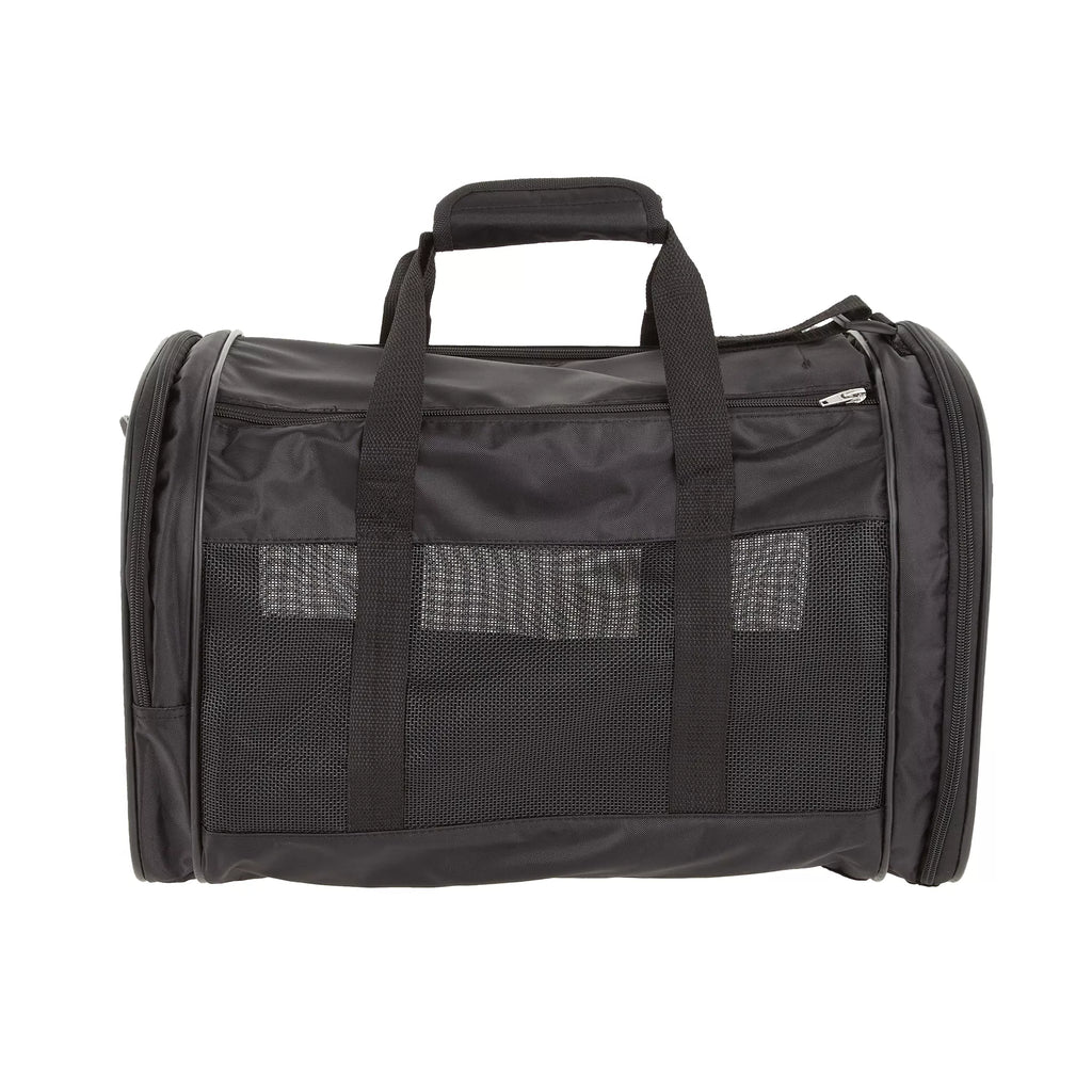 Whisker City Black Mesh Soft Sided Cat & Dog Carrier, 19-in