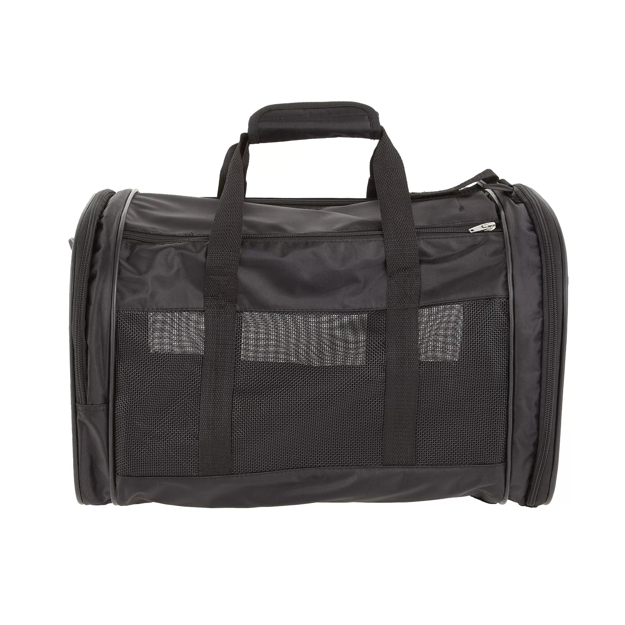 Whisker City Black Mesh Soft Sided Cat & Dog Carrier, 19-in