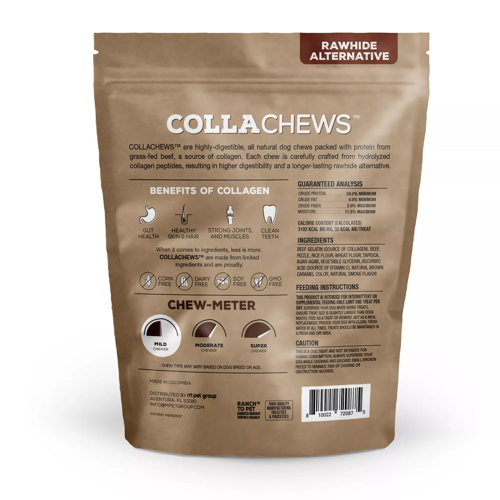 Collachews Beef + Collagen Rawhide Free 5" Stix Dog Treat - Bully, 25 Count
