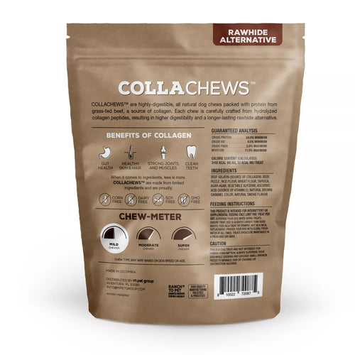 Collachews Beef + Collagen Rawhide Free 5" Stix Dog Treat - Bully, 25 Count