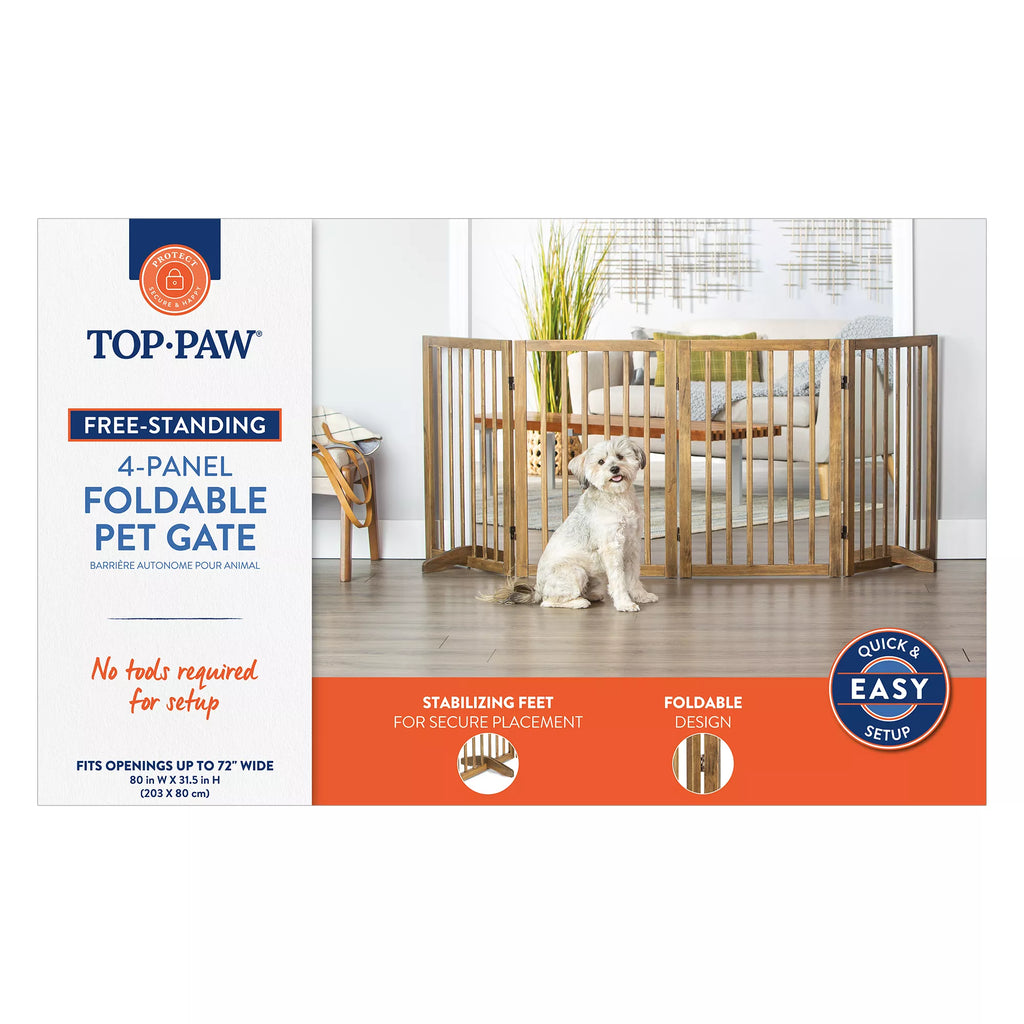 Top Paw 4-Panel Foldable Pet Gate