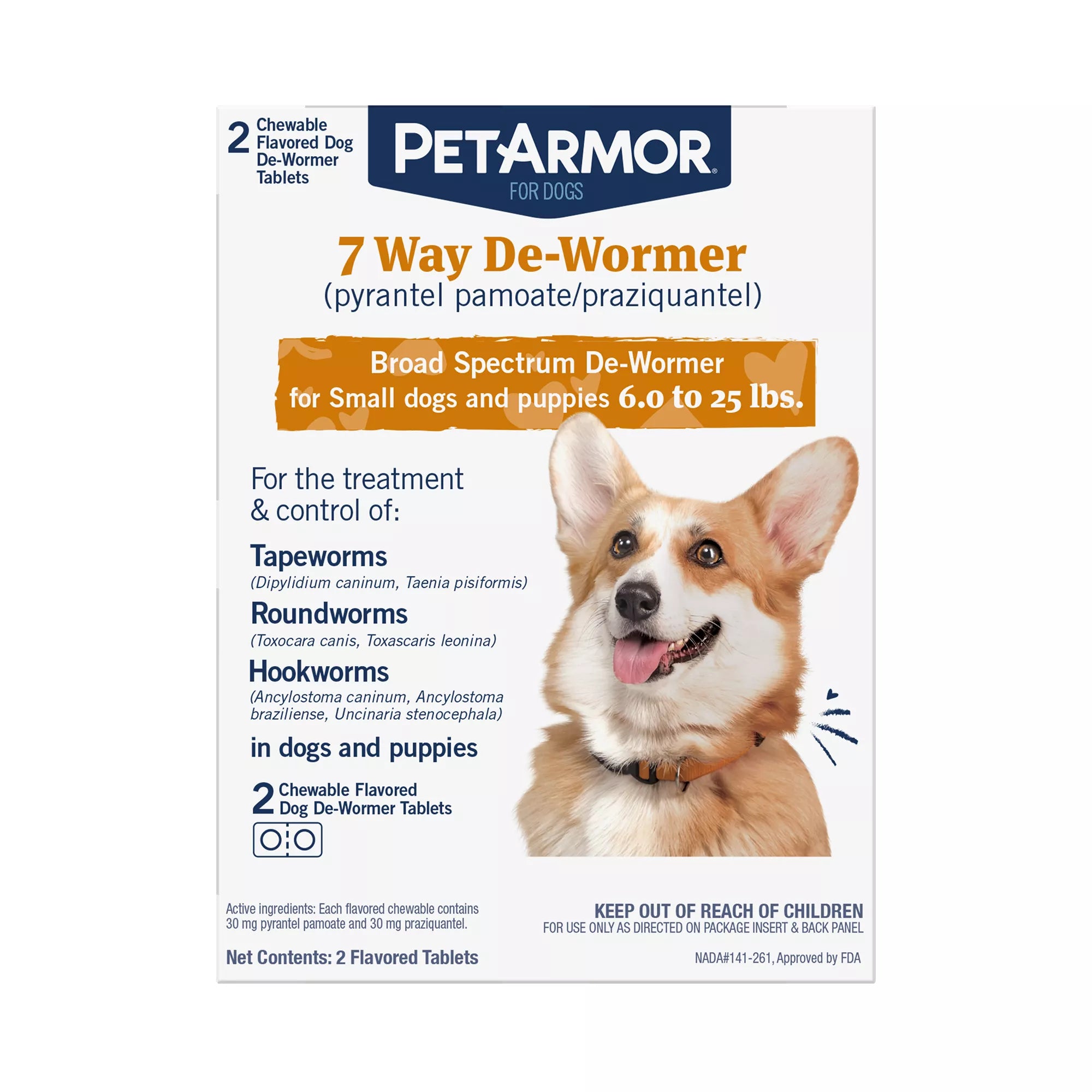 PetArmor 7 Way De-Wormer for Puppies and Small Dogs - Chewable Tablets