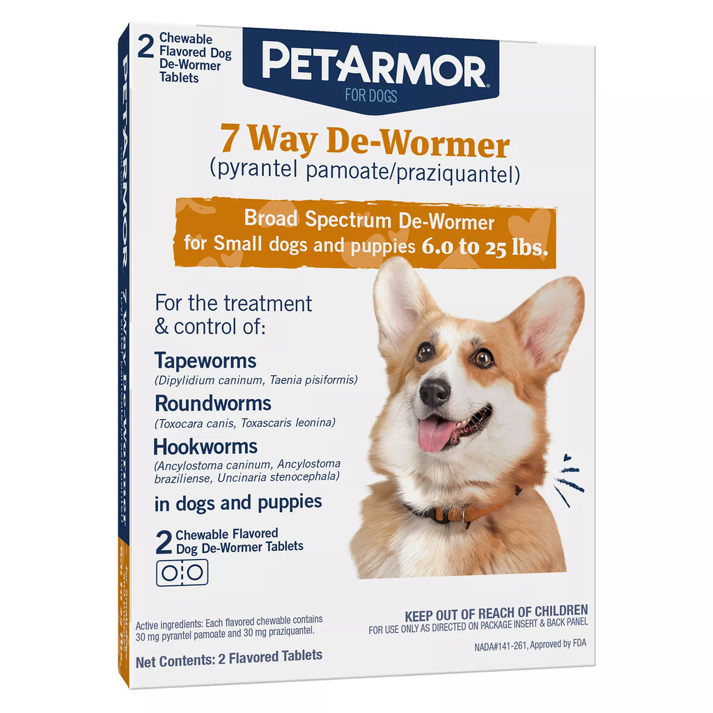 PetArmor 7 Way De-Wormer for Puppies and Small Dogs - Chewable Tablets