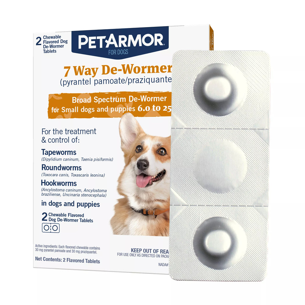 PetArmor 7 Way De-Wormer for Puppies and Small Dogs - Chewable Tablets