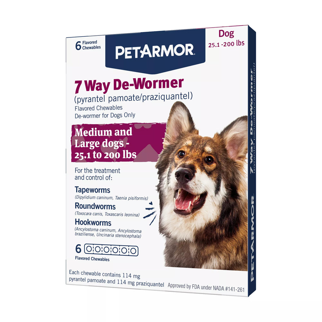 PetArmor 7 Way De-Wormer for Medium and Large Dogs - Chewables