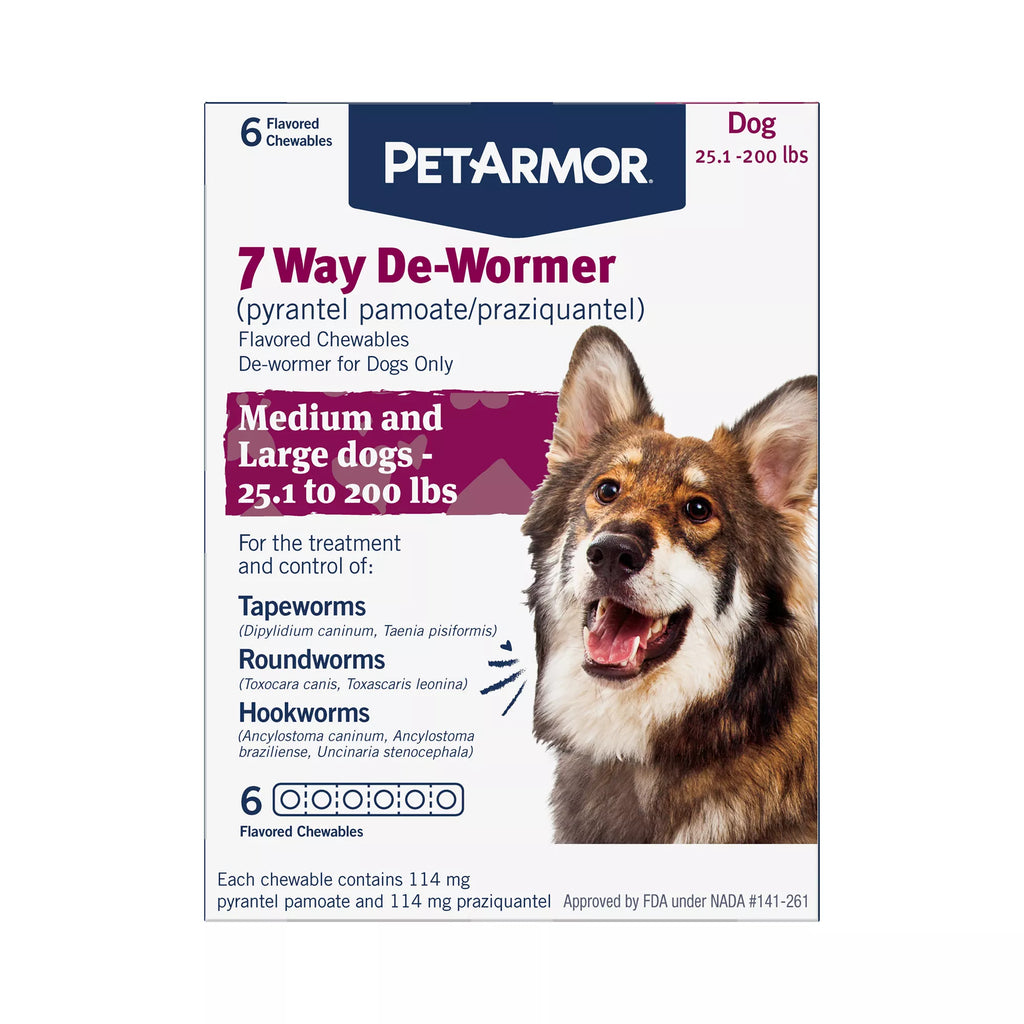 PetArmor 7 Way De-Wormer for Medium and Large Dogs - Chewables