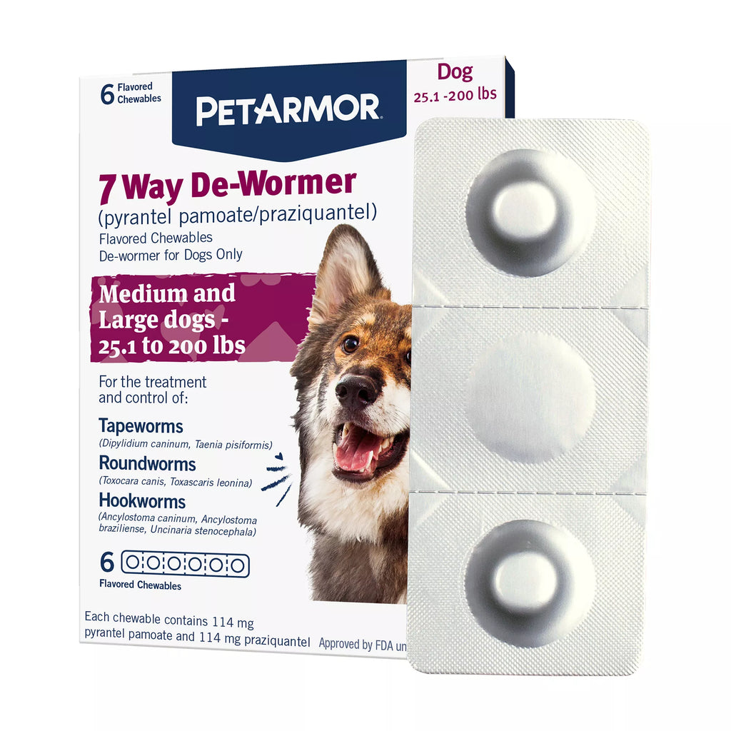 PetArmor 7 Way De-Wormer for Medium and Large Dogs - Chewables