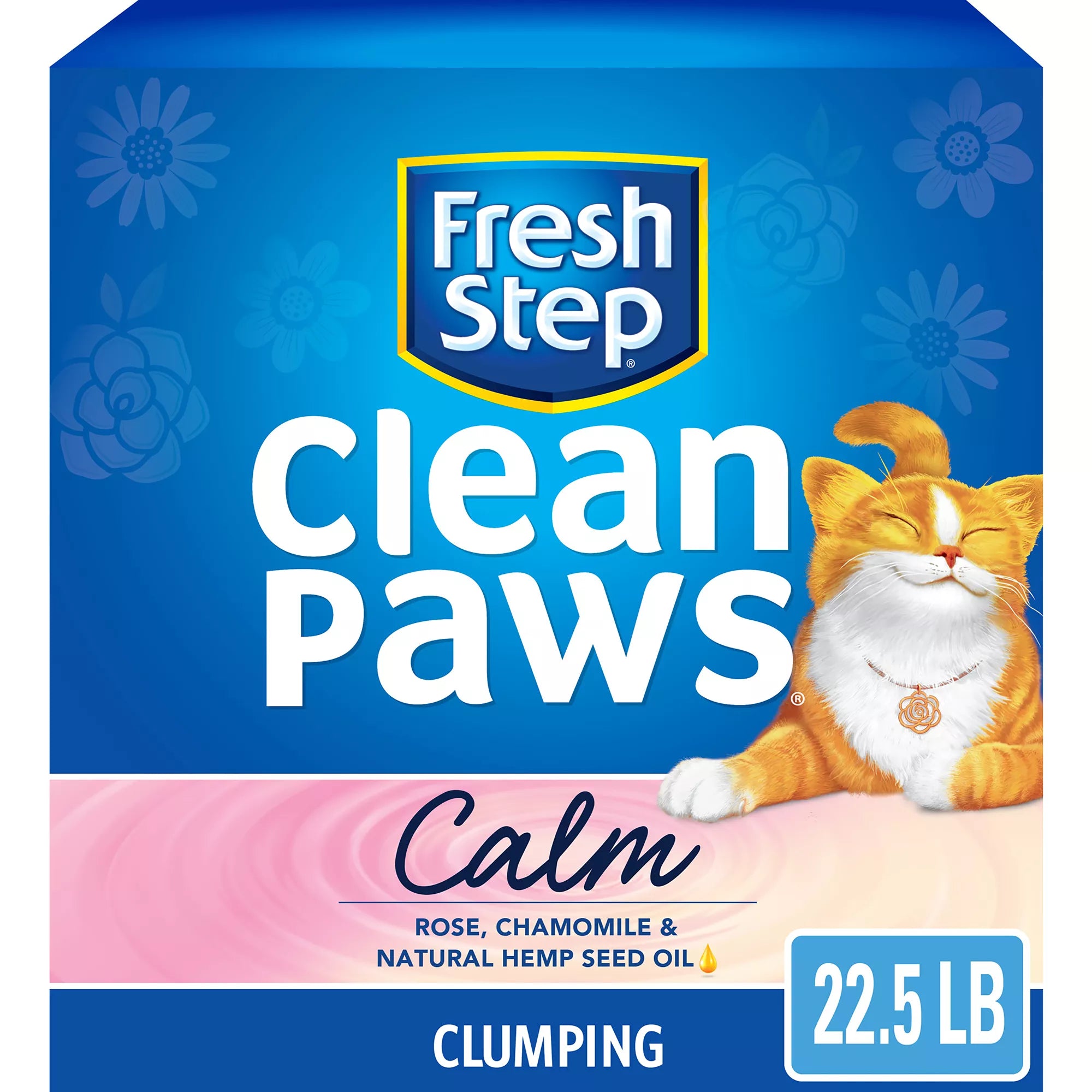 Fresh Step Clean Paws Calm Clumping Clay Cat Litter - Scented, Low Tracking