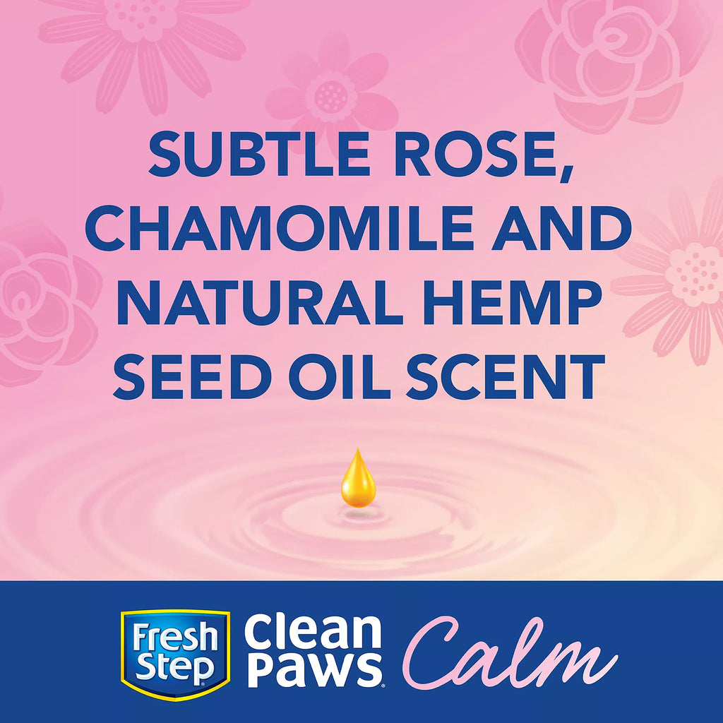 Fresh Step Clean Paws Calm Clumping Clay Cat Litter - Scented, Low Tracking