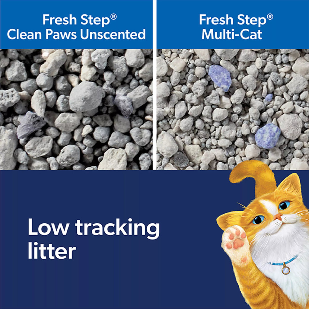 Fresh Step Clean Paws Clumping Clay Cat Litter - Unscented Pet Litter, Low Tracking