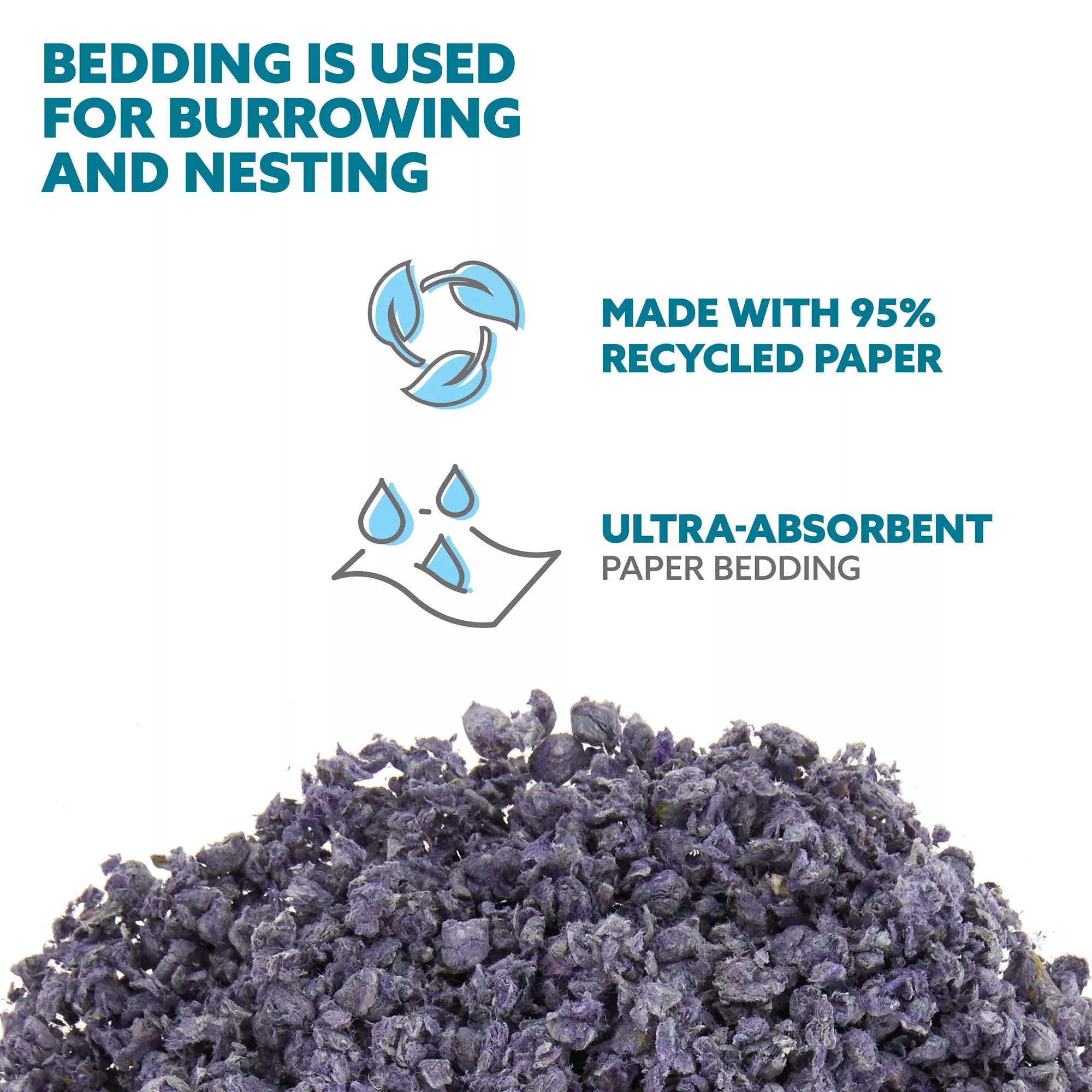 Full Cheeks Odor Control Small Pet Crumbled Paper Bedding - Purple