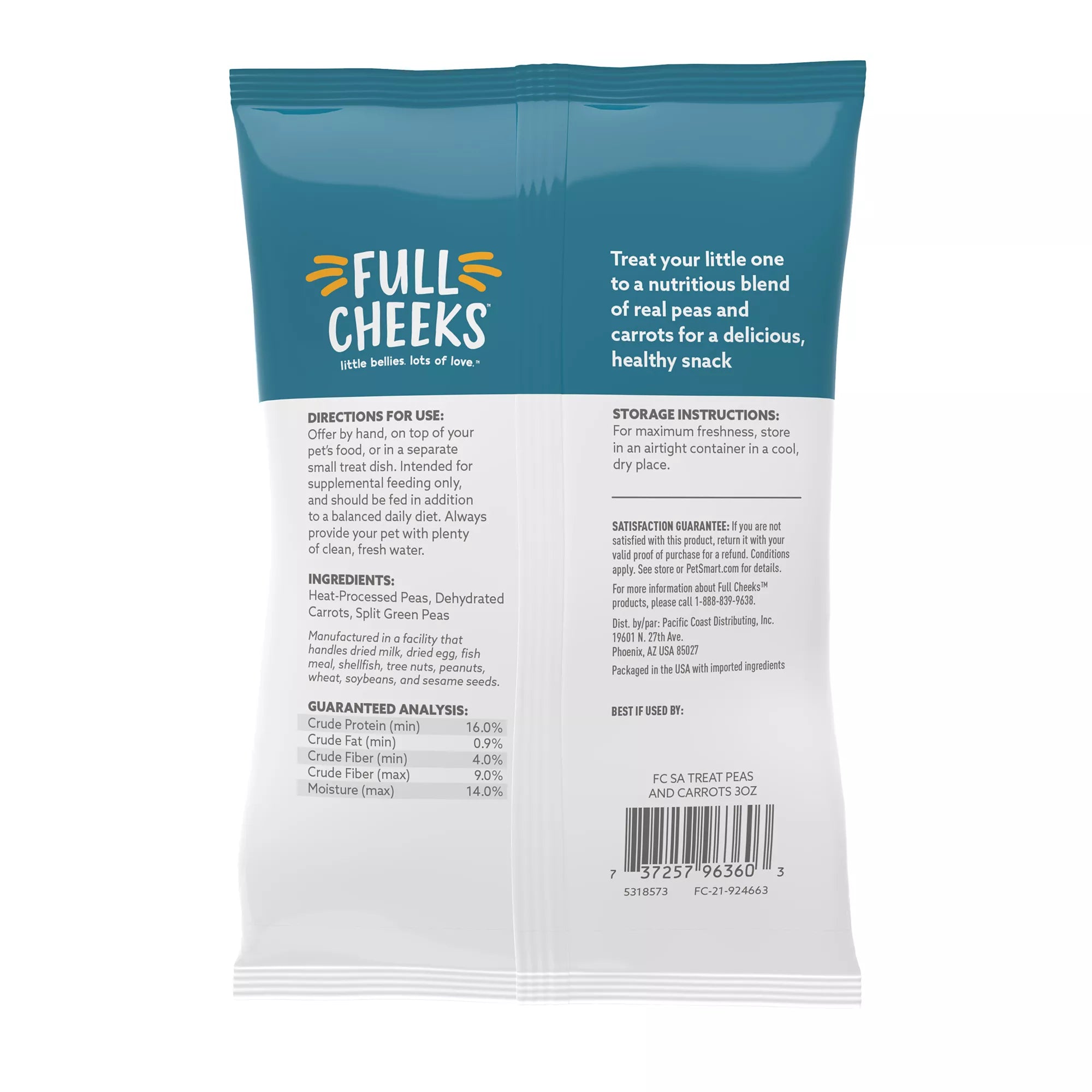 Full Cheeks Small Pet Peas & Carrots Mix