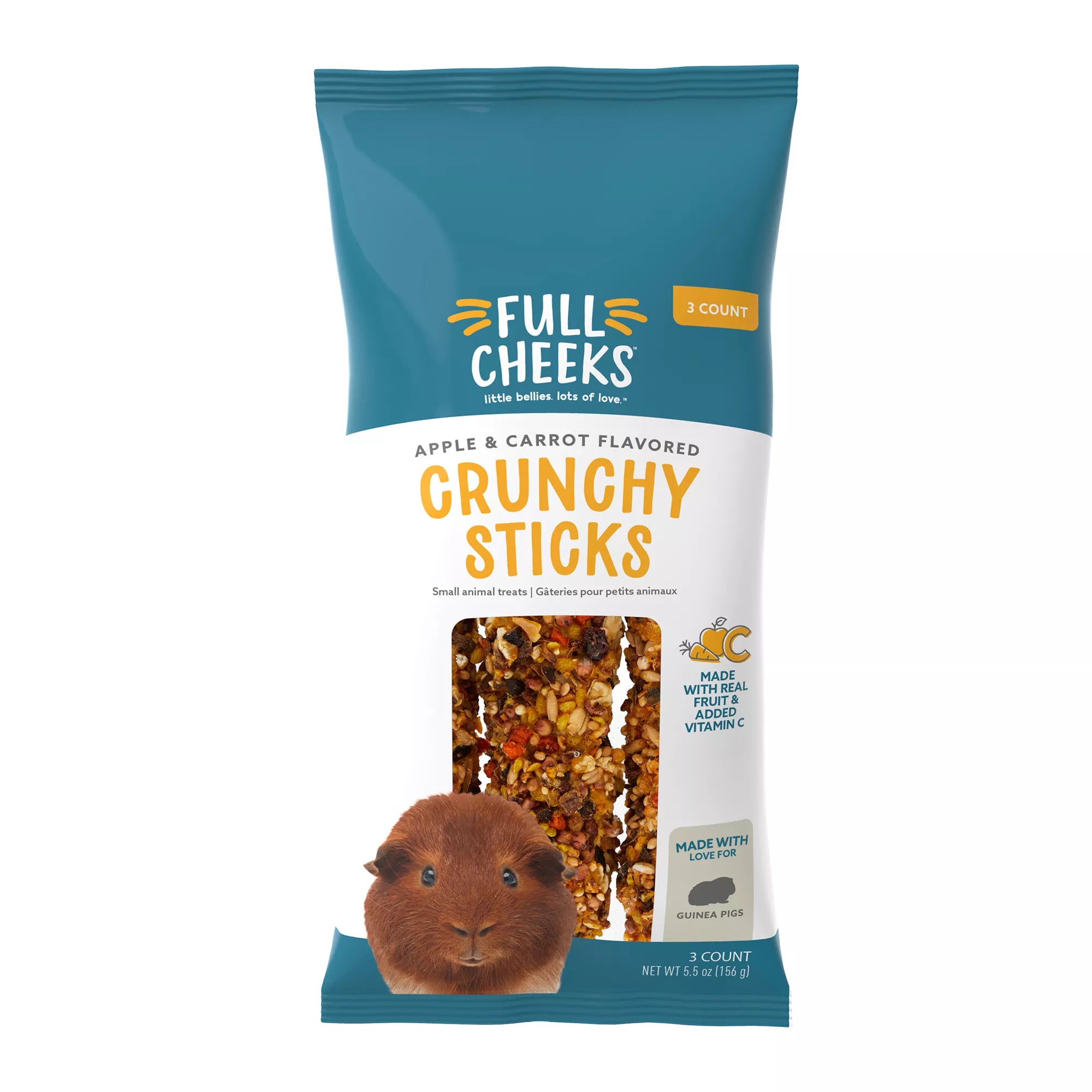 Full Cheeks Guinea Pig Crunchy Sticks - Apple & Carrot
