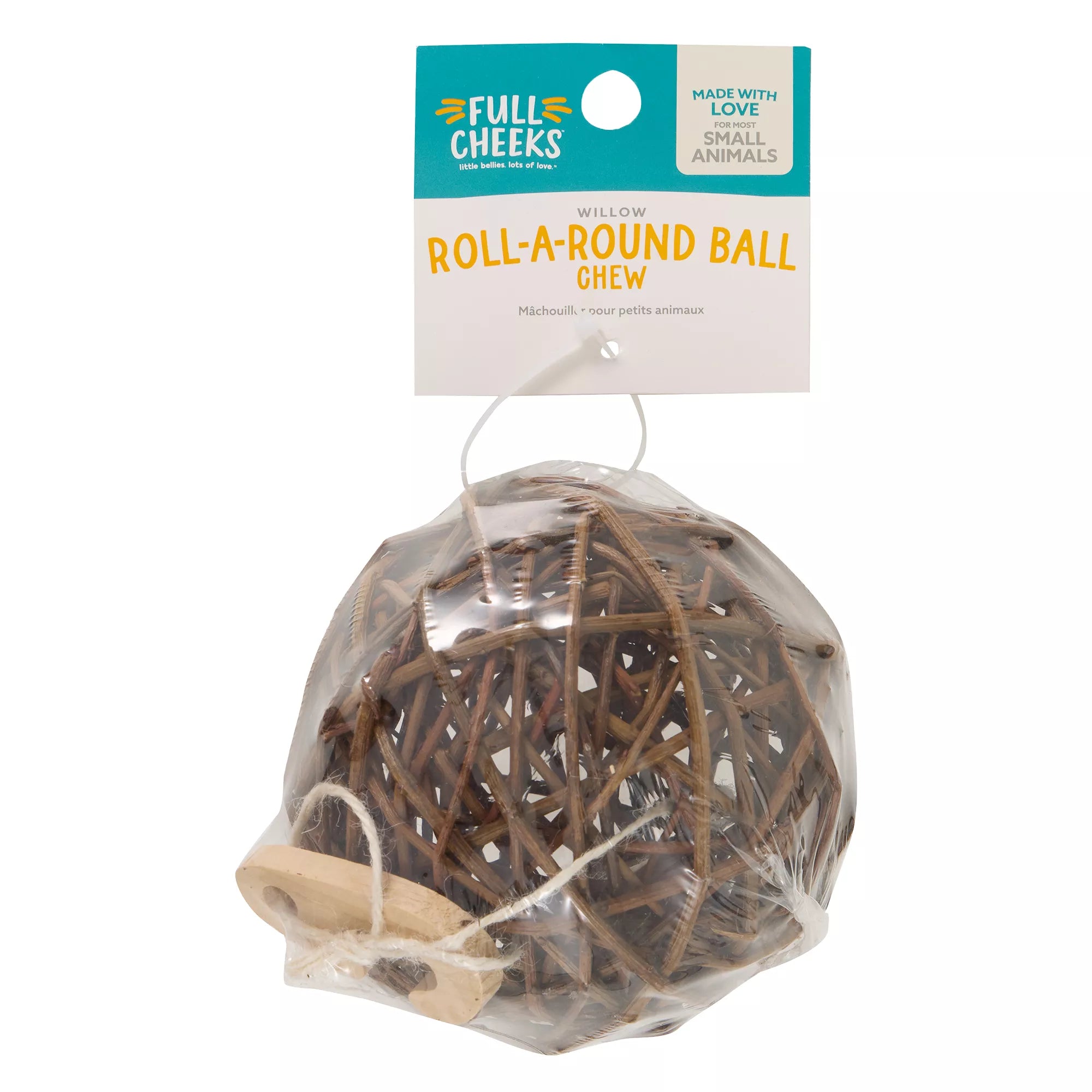 Full Cheeks Small Pet Roll-A-Round Willow Ball Chew