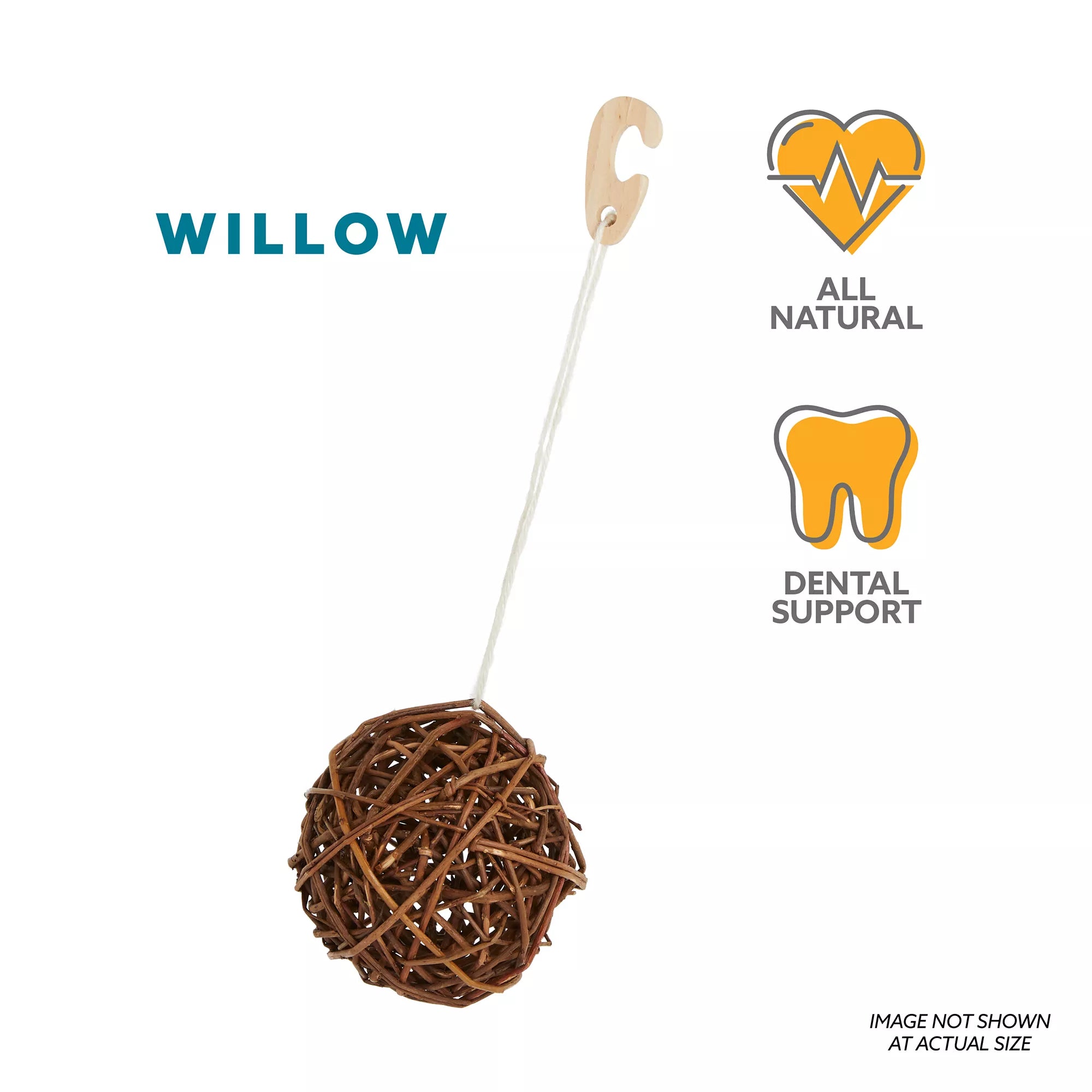 Full Cheeks Small Pet Roll-A-Round Willow Ball Chew