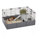 Full Cheeks Customizable Small Pet Habitat - Includes Cage, Hideaway, Hay Feeder, Bowl, & Bot