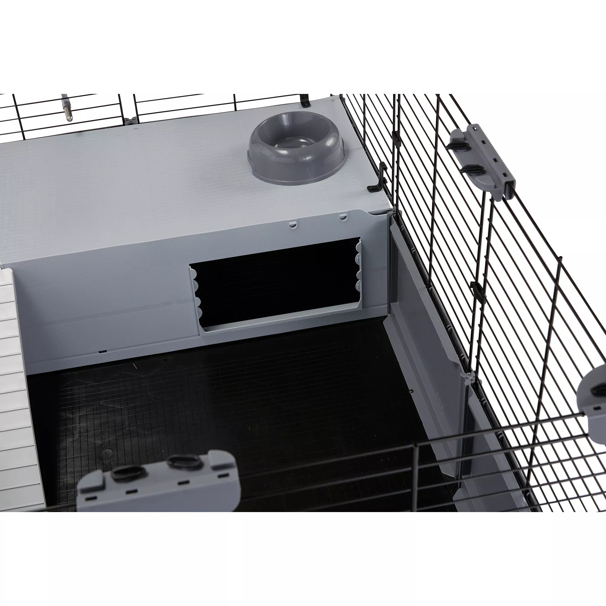 Full Cheeks Customizable Small Pet Habitat - Includes Cage, Hideaway, Hay Feeder, Bowl, & Bot