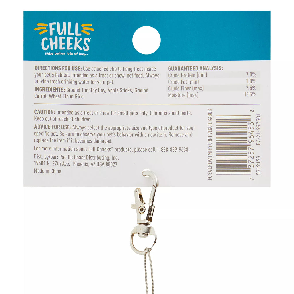 Full Cheeks Small Pet Veggie Lovin' Kabob - Treat & Chew