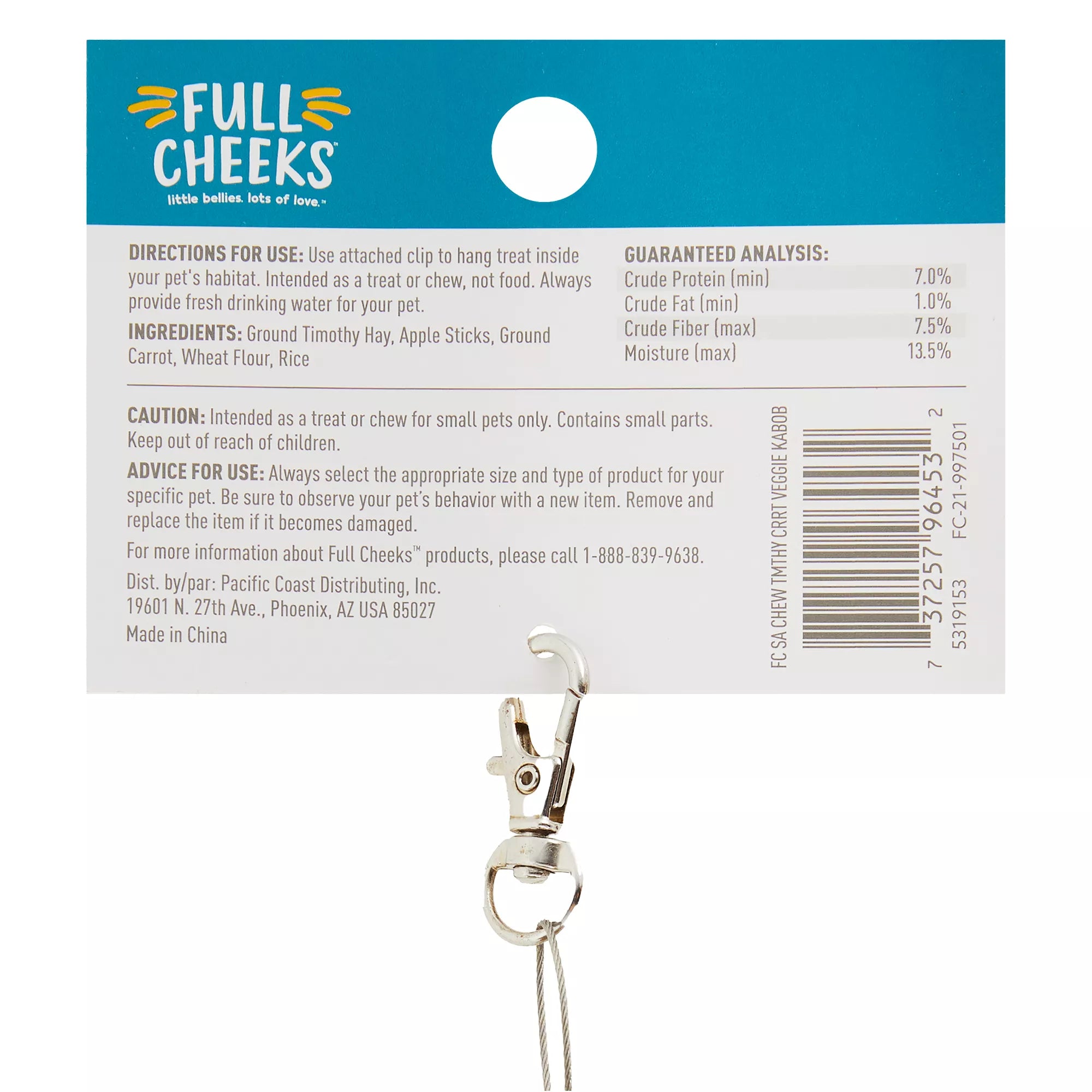 Full Cheeks Small Pet Veggie Lovin' Kabob - Treat & Chew