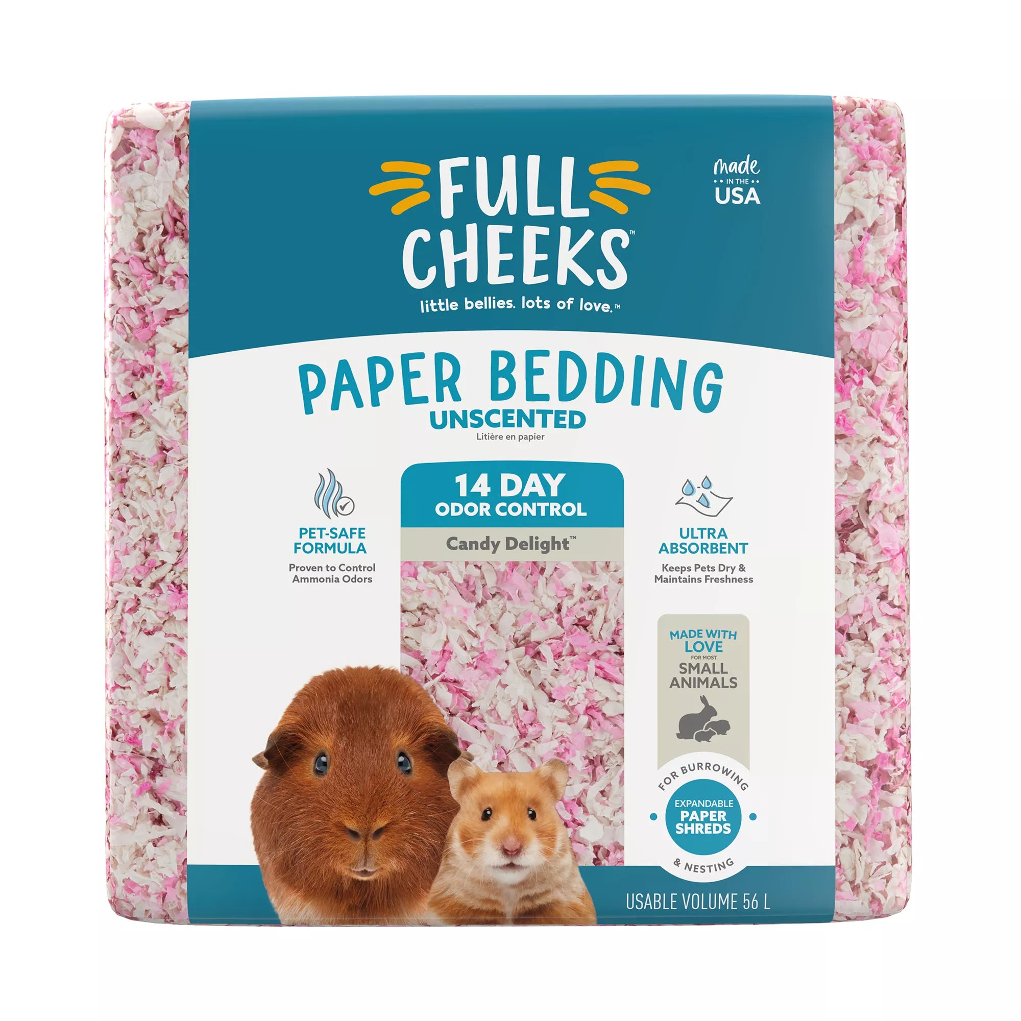 Full Cheeks Odor Control Small Pet Paper Bedding - Candy Delight