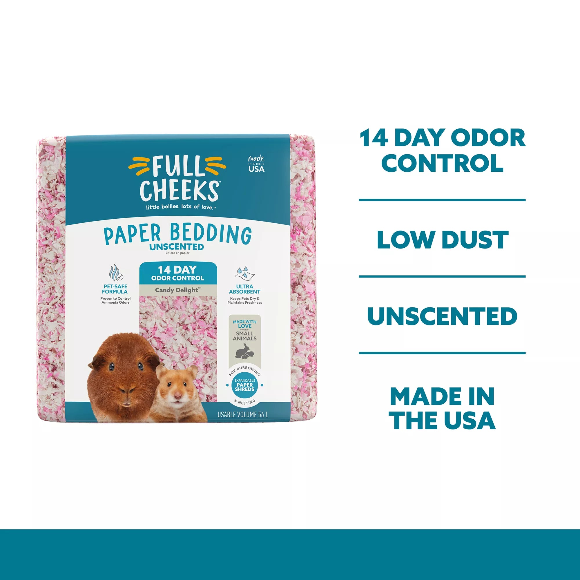 Full Cheeks Odor Control Small Pet Paper Bedding - Candy Delight