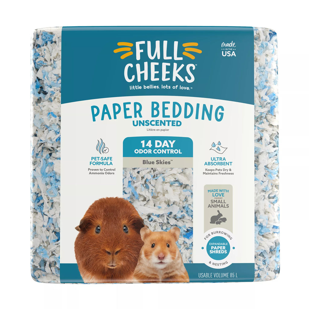 Full Cheeks Odor Control Small Pet Paper Bedding - Blue Skies