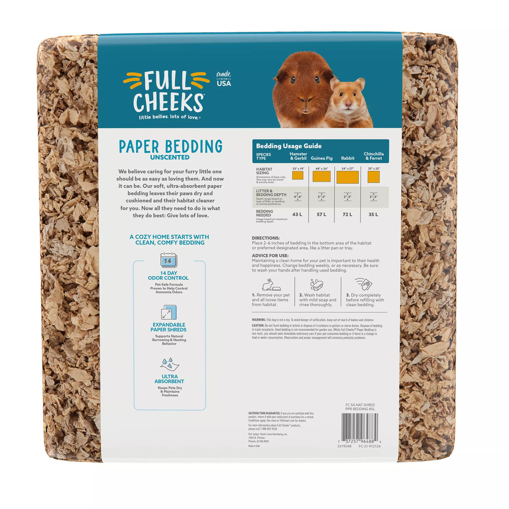 Full Cheeks Odor Control Small Pet Paper Bedding - Natural Pet Food