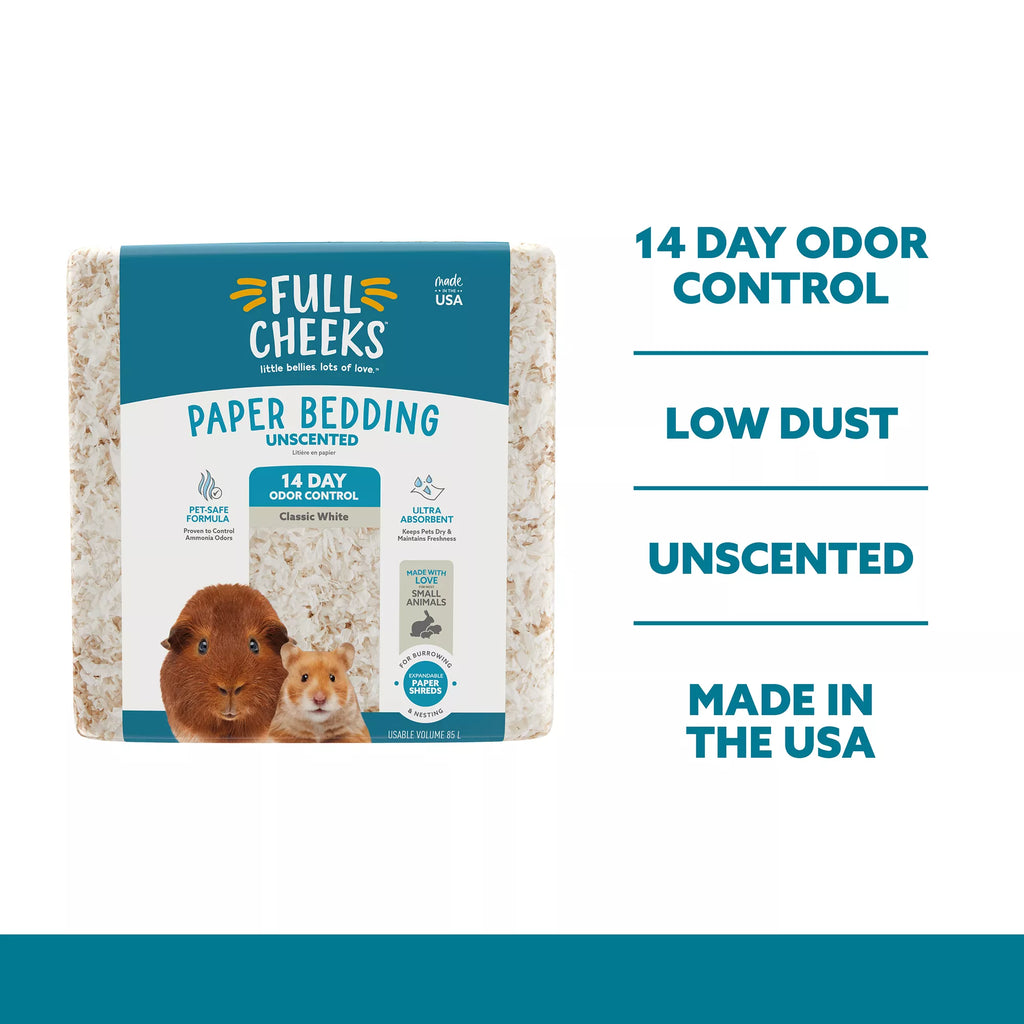 Full Cheeks Odor Control Small Pet Paper Bedding - Classic White