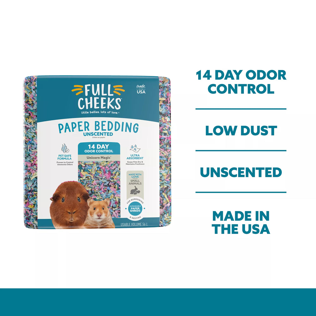Full Cheeks Odor Control Small Pet Paper Bedding - Unicorn Magic