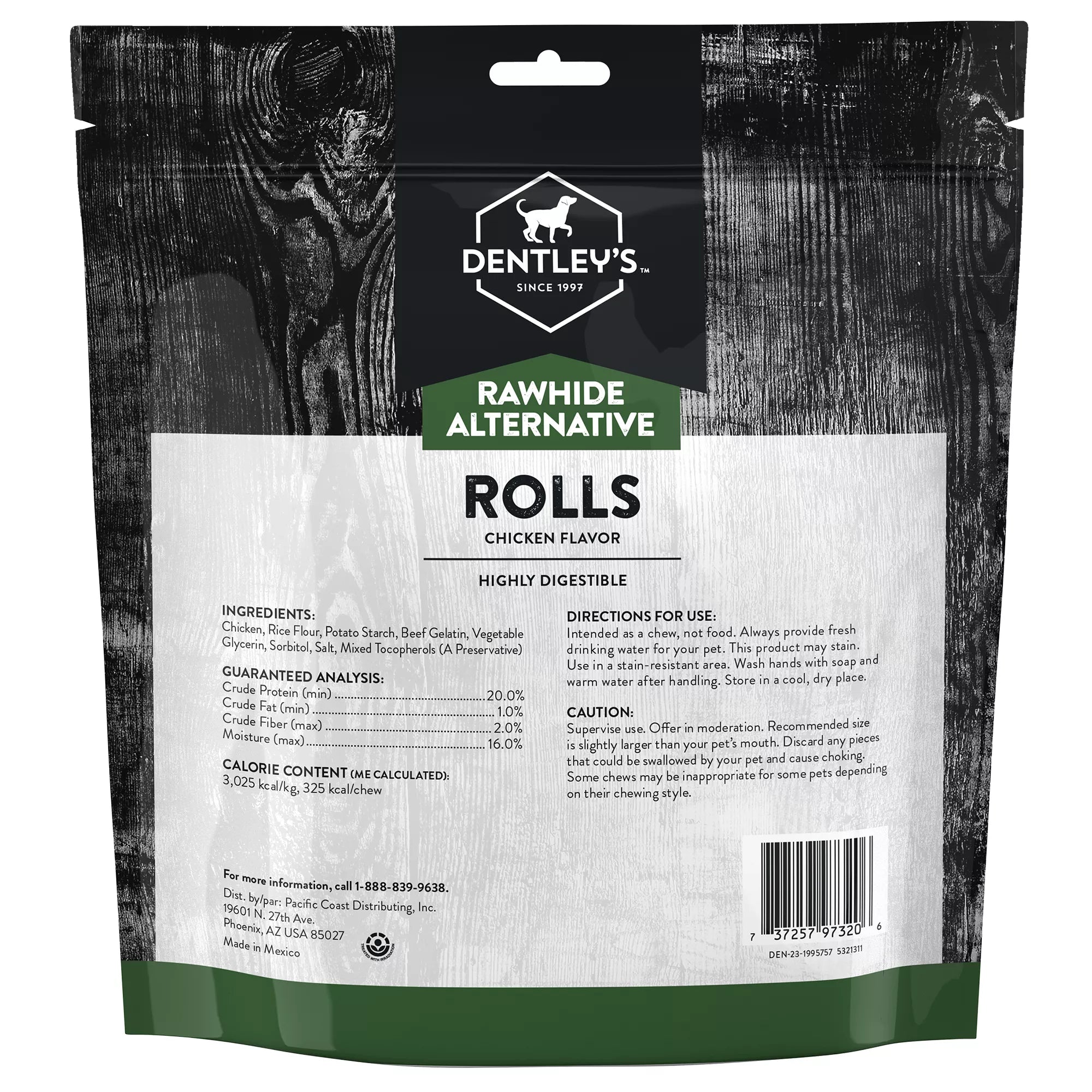 Dentley's Rawhide Free Retriever Rolls 7" Dog Treats - 10 Count