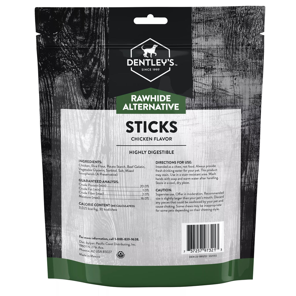 Dentley's Rawhide Free Retriever Sticks 5" Dog Treats - 40 Count