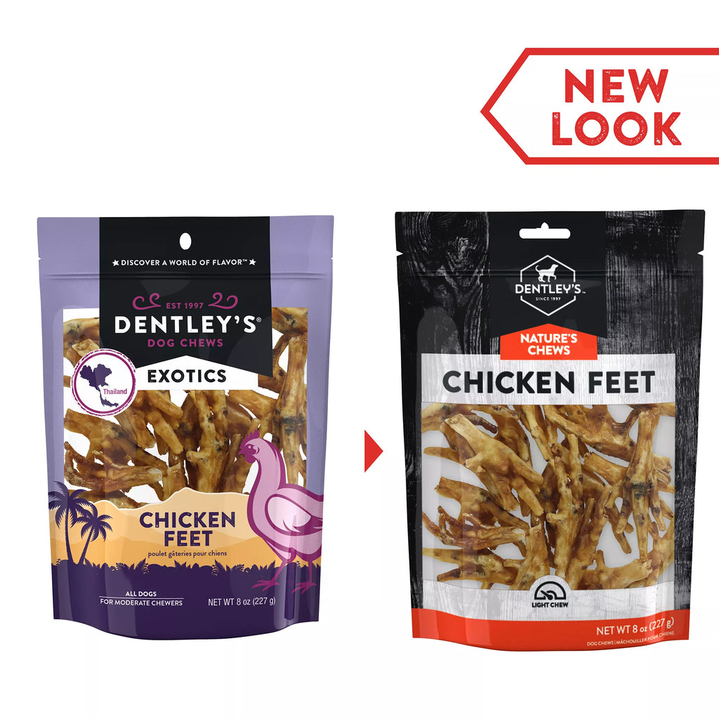 Dentley's Exotics Chicken Feet Dog Chews - Chicken